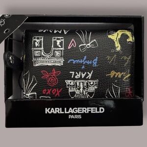 Karl Lagerfeld Black Wallet with Colorful Graphics